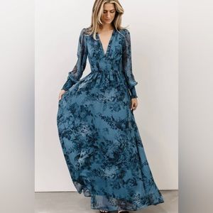 Baltic Born Olivia Dress in Deep Blue Floral